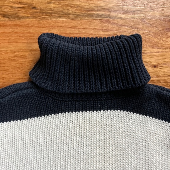 VTG. Ralph Lauren navy blue/white Polo Jeans 100% cotton turtleneck women’s XS-S - Picture 5 of 8